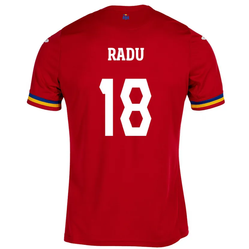 DanxenメンズルーマニアDenis Radu#18赤アウェイシャツ24-26ジャージーユニフォーム