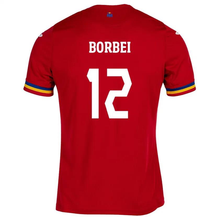 DanxenメンズルーマニアAlexandru Borbei#12赤アウェイシャツ24-26ジャージーユニフォーム