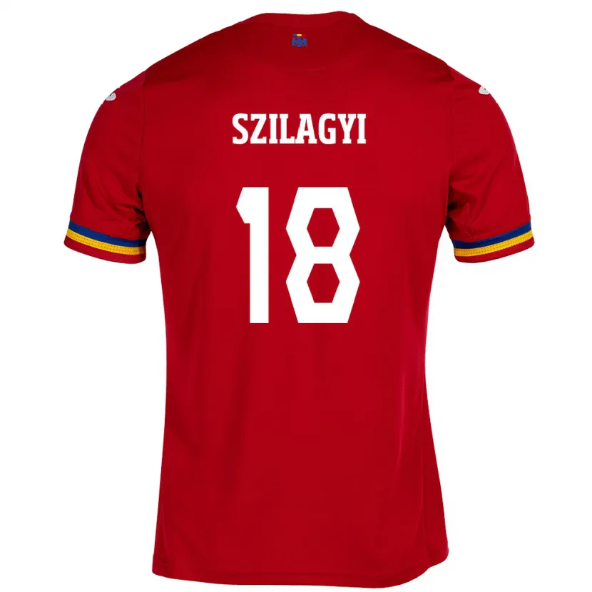 DanxenメンズルーマニアSzabolcs Szilágyi#18赤アウェイシャツ24-26ジャージーユニフォーム