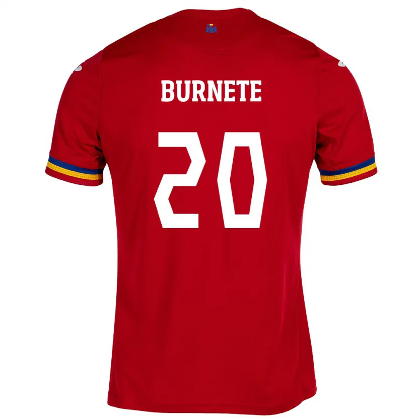 DanxenメンズルーマニアRareș Burnete#20赤アウェイシャツ24-26ジャージーユニフォーム