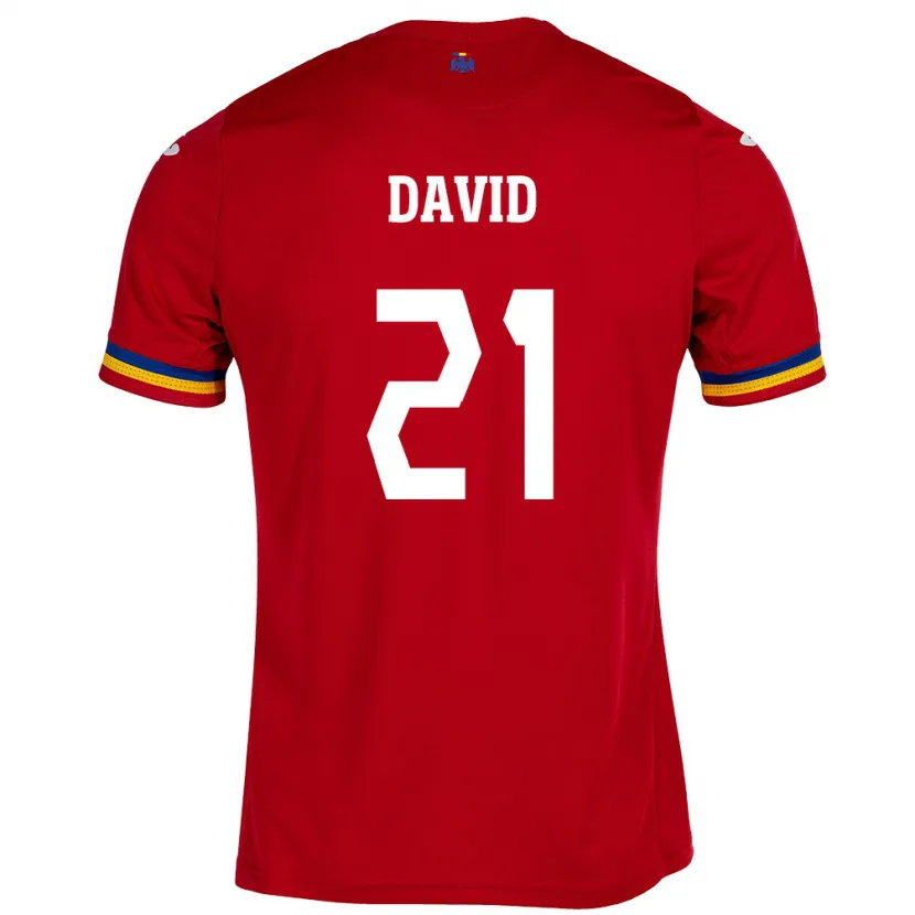 DanxenメンズルーマニアGabriel David#21赤アウェイシャツ24-26ジャージーユニフォーム