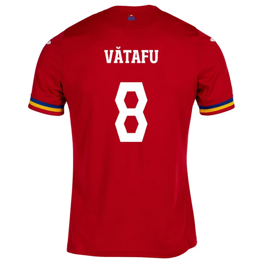 DanxenメンズルーマニアȘtefania Vătafu#8赤アウェイシャツ24-26ジャージーユニフォーム
