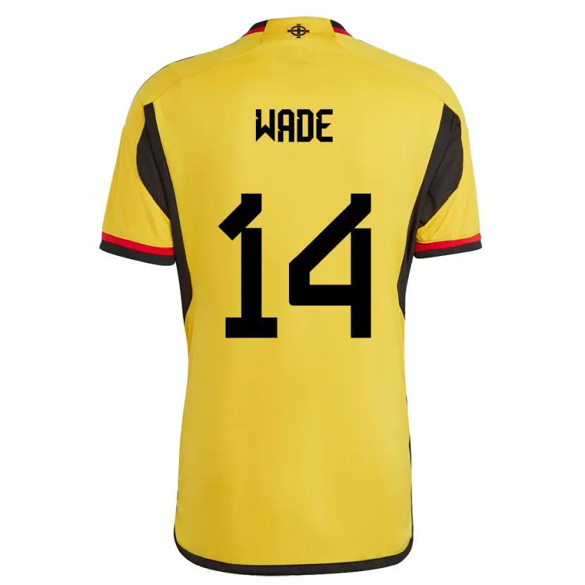 Danxenメンズ北アイルランドローレン・ウェイド#14白アウェイシャツ24-26ジャージーユニフォーム