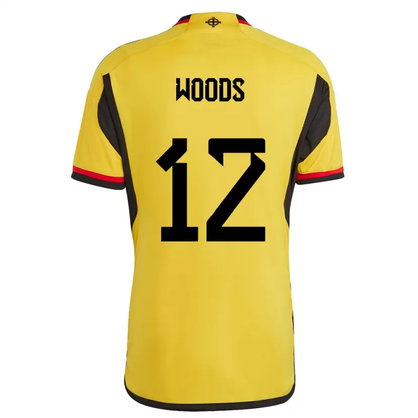 Danxenメンズ北アイルランドLilie Woods#12白アウェイシャツ24-26ジャージーユニフォーム