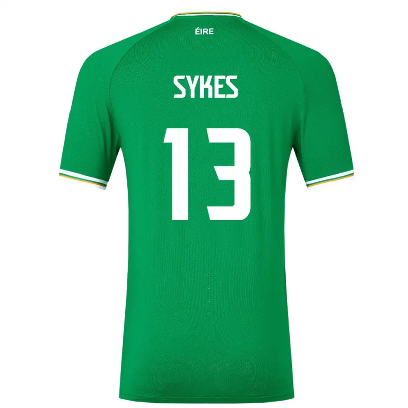 Danxenレディースアイルランド島Mark Sykes#13緑ホームシャツ24-26ジャージーユニフォーム