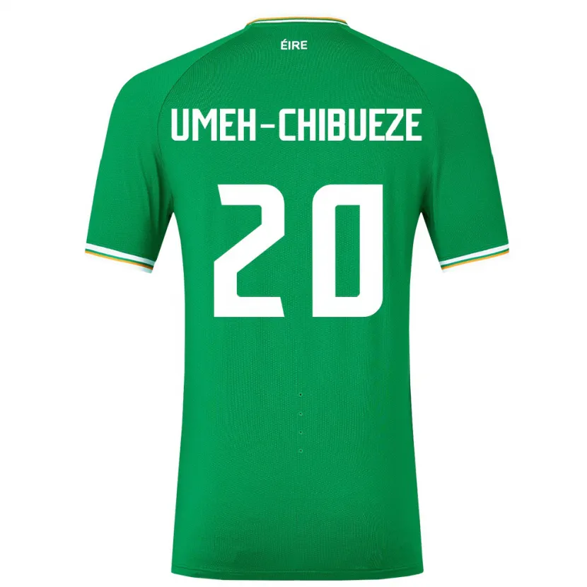 Danxenレディースアイルランド島Franco Umeh-Chibueze#20緑ホームシャツ24-26ジャージーユニフォーム