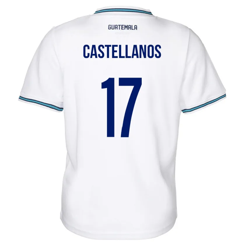 Danxenレディースグアテマラオスカル・アントニオ・カステジャーノス・サントス#17白ホームシャツ24-26ジャージーユニフォーム