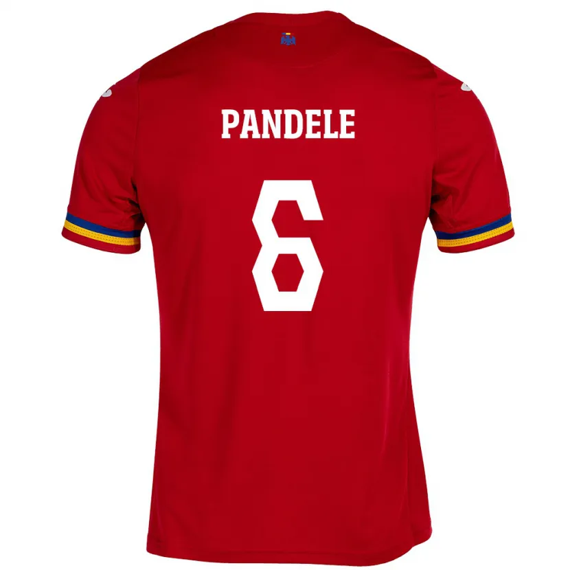DanxenレディースルーマニアAndrei Pandele#6赤アウェイシャツ24-26ジャージーユニフォーム