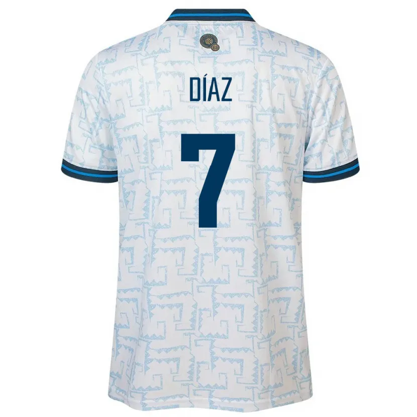 DanxenレディースエルサルバドルNelson Díaz#7白アウェイシャツ24-26ジャージーユニフォーム