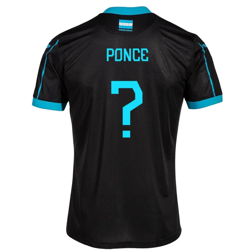DanxenレディースホンジュラスJustin Ponce#0黒アウェイシャツ24-26ジャージーユニフォーム
