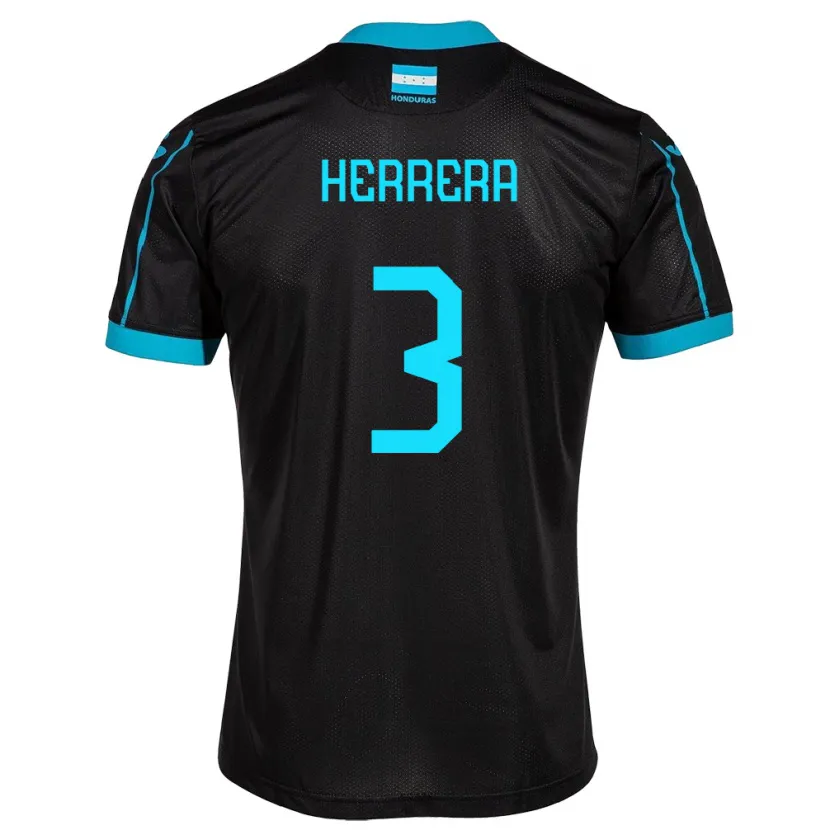 DanxenレディースホンジュラスDavid Herrera#3黒アウェイシャツ24-26ジャージーユニフォーム