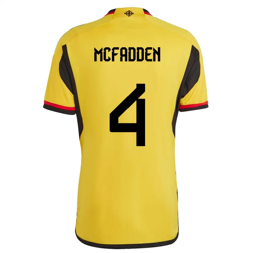 Danxenレディース北アイルランドSarah Mcfadden#4白アウェイシャツ24-26ジャージーユニフォーム