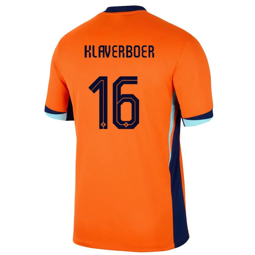 DanxenキッズオランダBernt Klaverboer#16オレンジホームシャツ24-26ジャージーユニフォーム