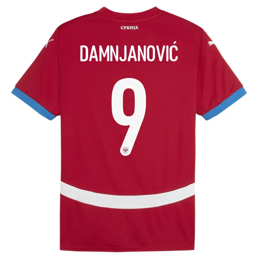 Danxenキッズセルビアヨバナ・ダムンヤノビッチ#9赤ホームシャツ24-26ジャージーユニフォーム