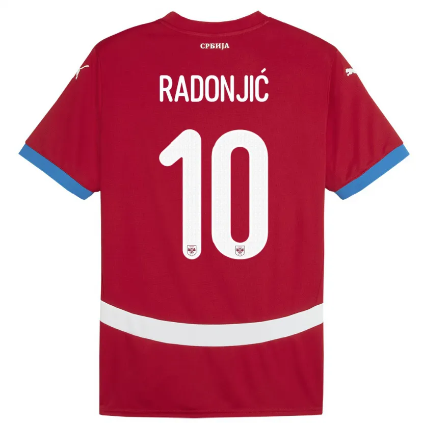 DanxenキッズセルビアMateja Radonjic#10赤ホームシャツ24-26ジャージーユニフォーム