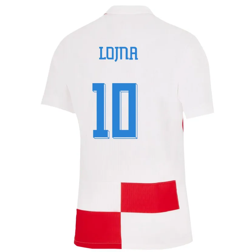 DanxenキッズクロアチアIzabela Lojna#10赤、白ホームシャツ24-26ジャージーユニフォーム