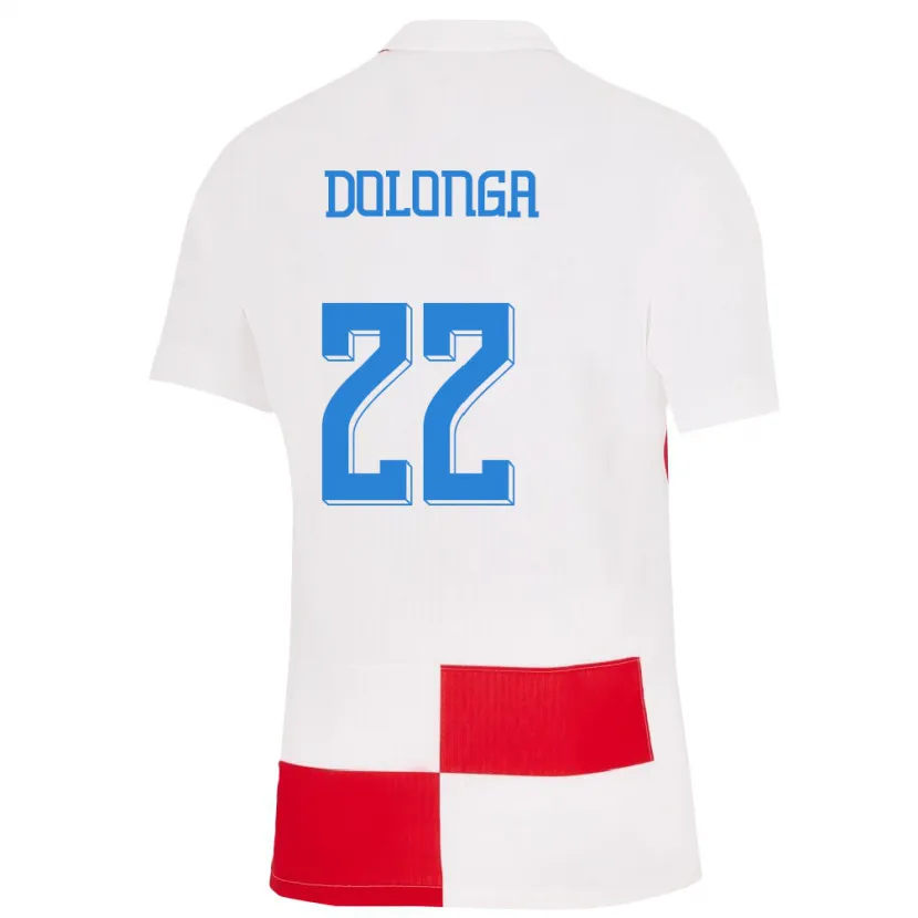 DanxenキッズクロアチアNiko Dolonga#22赤、白ホームシャツ24-26ジャージーユニフォーム