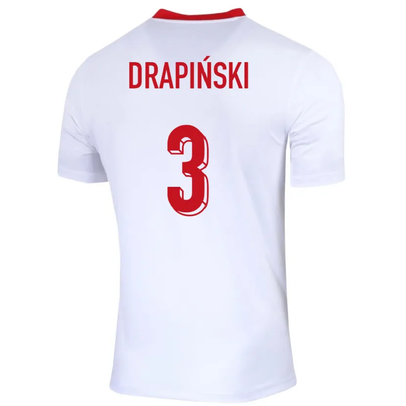 DanxenキッズポーランドIgor Drapinski#3白ホームシャツ24-26ジャージーユニフォーム