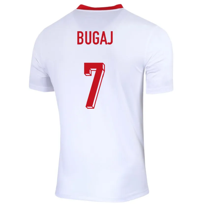 DanxenキッズポーランドDawid Bugaj#7白ホームシャツ24-26ジャージーユニフォーム