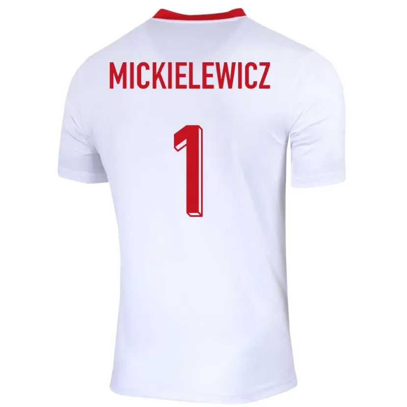 DanxenキッズポーランドAleksander Mickielewicz#1白ホームシャツ24-26ジャージーユニフォーム