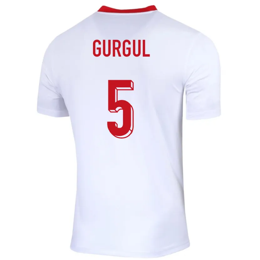 DanxenキッズポーランドMichal Gurgul#5白ホームシャツ24-26ジャージーユニフォーム