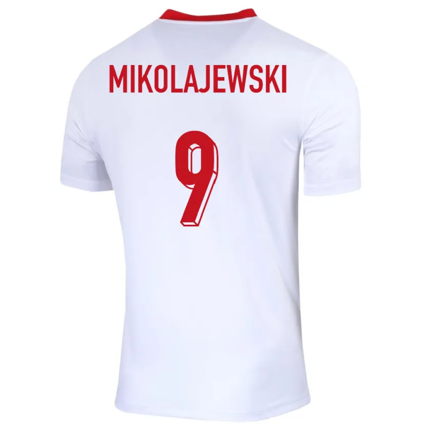DanxenキッズポーランドDaniel Mikolajewski#9白ホームシャツ24-26ジャージーユニフォーム