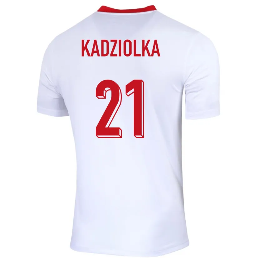 DanxenキッズポーランドSzymon Kadziolka#21白ホームシャツ24-26ジャージーユニフォーム
