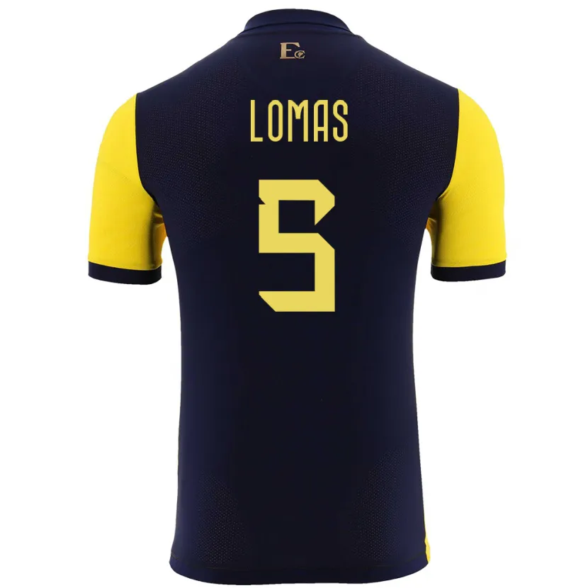 DanxenキッズエクアドルAriana Lomas#5黄ホームシャツ24-26ジャージーユニフォーム