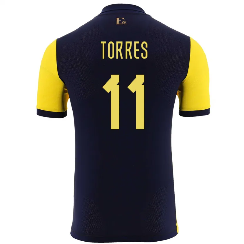 DanxenキッズエクアドルAmbar Torres#11黄ホームシャツ24-26ジャージーユニフォーム