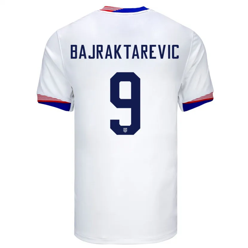 Danxenキッズアメリカ合衆国エスミル・バイラクタレヴィチ#9白ホームシャツ24-26ジャージーユニフォーム
