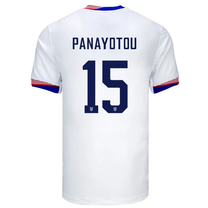 Danxenキッズアメリカ合衆国ジャック・パナヨトゥ#15白ホームシャツ24-26ジャージーユニフォーム