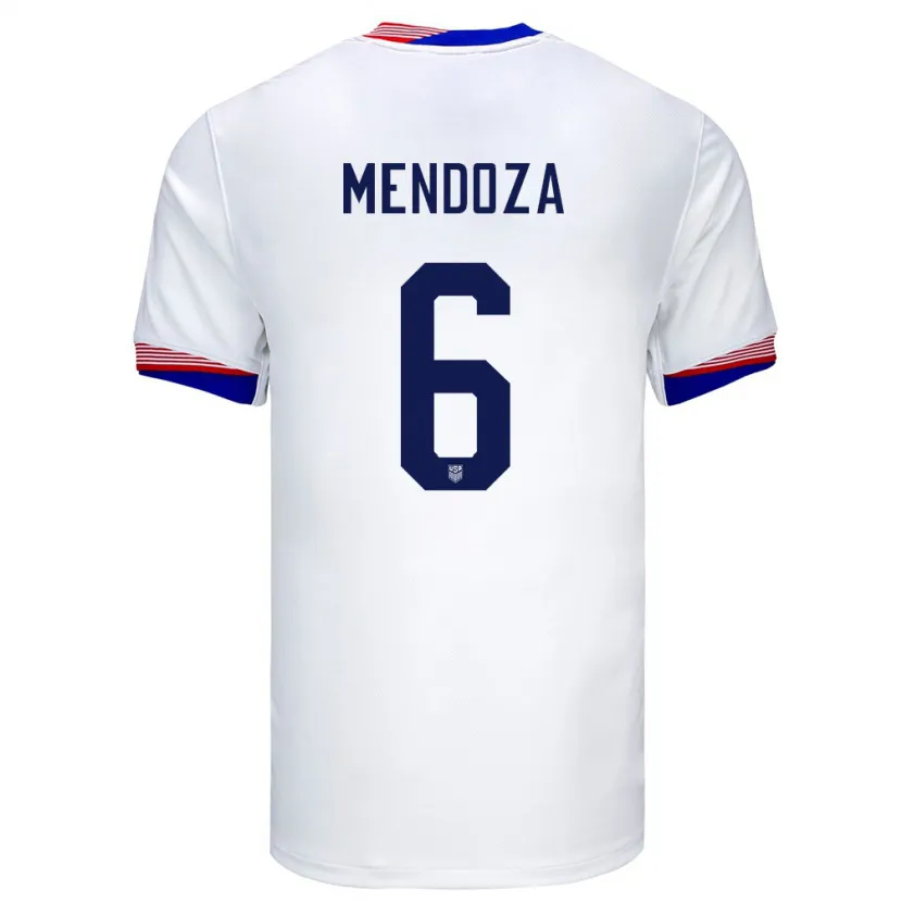 Danxenキッズアメリカ合衆国Edwyn Mendoza#6白ホームシャツ24-26ジャージーユニフォーム