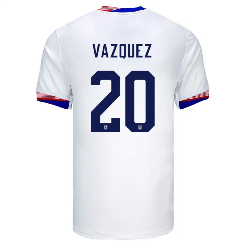Danxenキッズアメリカ合衆国デイビット・バスケス#20白ホームシャツ24-26ジャージーユニフォーム