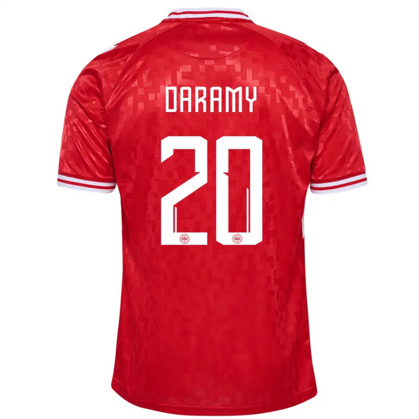 Danxenキッズデンマークモハメド・ダラミー#20赤ホームシャツ24-26ジャージーユニフォーム