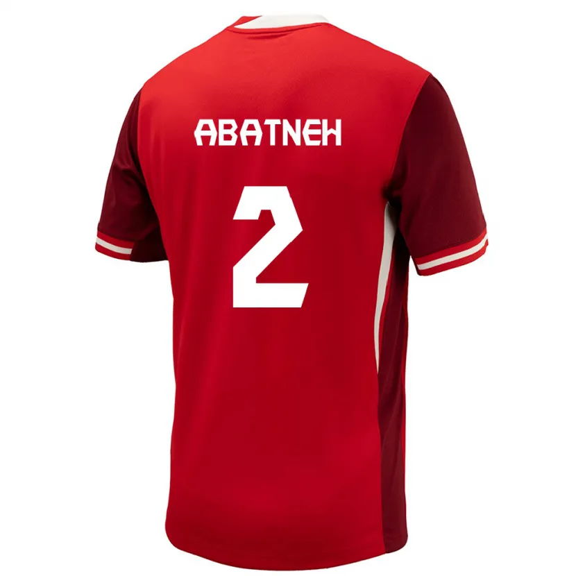 DanxenキッズカナダNoah Abatneh#2赤ホームシャツ24-26ジャージーユニフォーム
