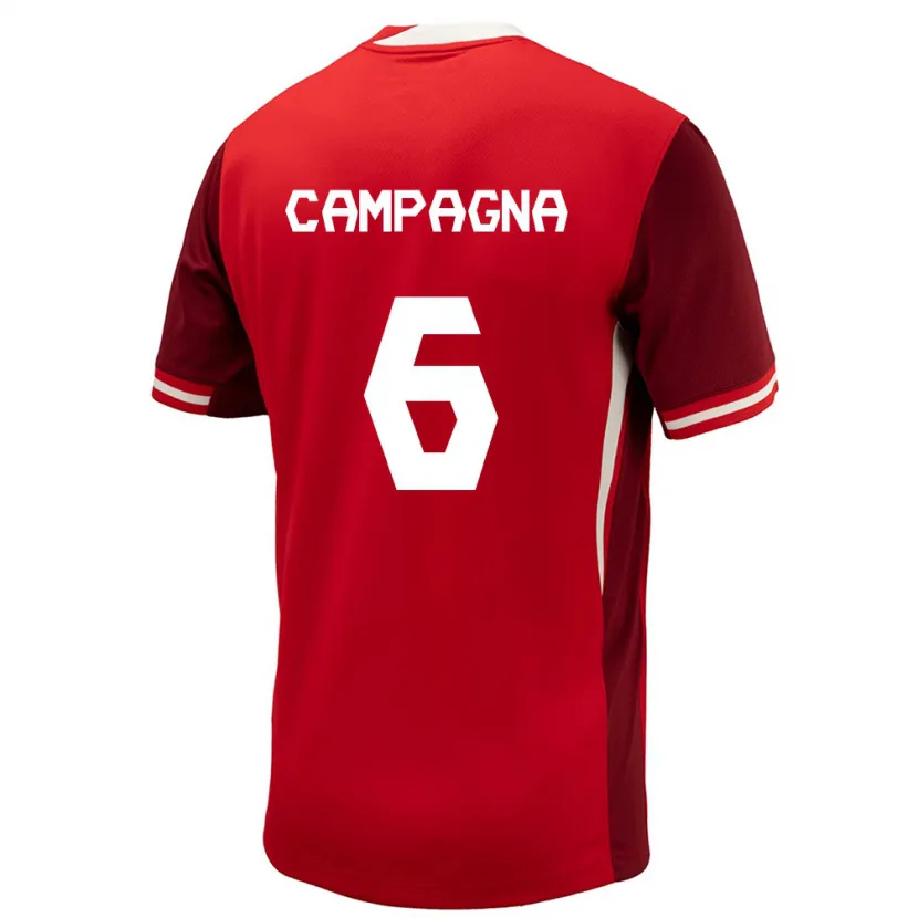 DanxenキッズカナダMatteo Campagna#6赤ホームシャツ24-26ジャージーユニフォーム