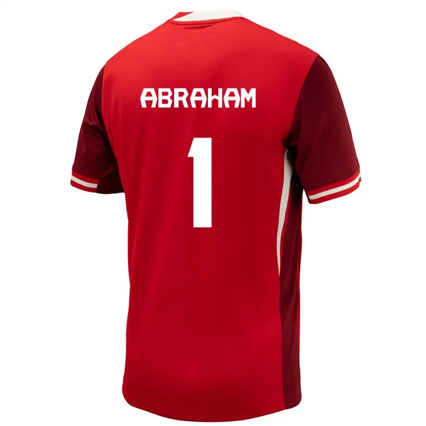 DanxenキッズカナダNathaniel Abraham#1赤ホームシャツ24-26ジャージーユニフォーム