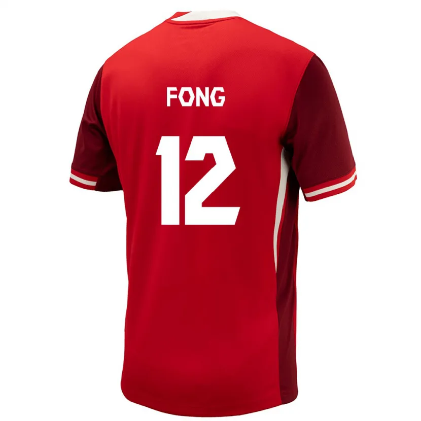 DanxenキッズカナダAidan Fong#12赤ホームシャツ24-26ジャージーユニフォーム