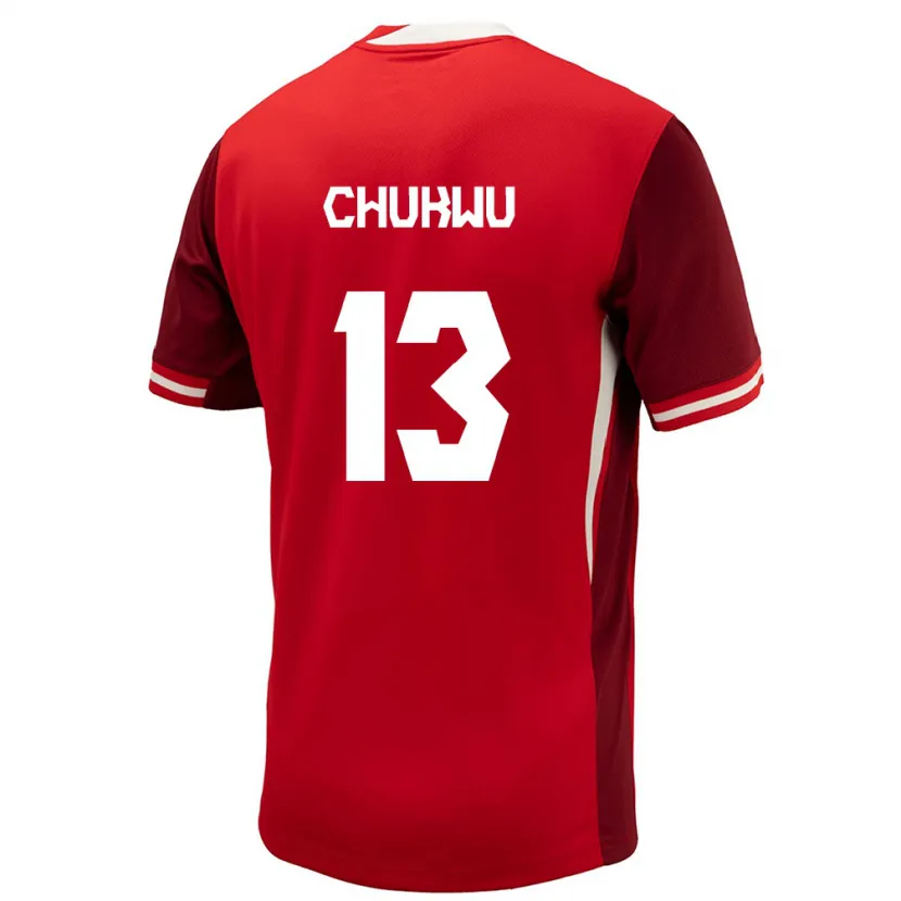 DanxenキッズカナダRichard Chukwu#13赤ホームシャツ24-26ジャージーユニフォーム