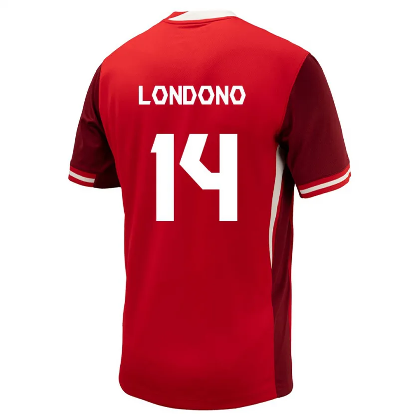 DanxenキッズカナダTyler Londono#14赤ホームシャツ24-26ジャージーユニフォーム