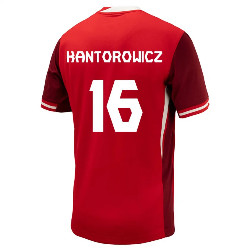 DanxenキッズカナダDominic Kantorowicz#16赤ホームシャツ24-26ジャージーユニフォーム