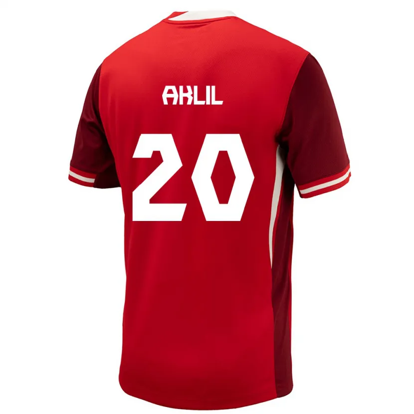DanxenキッズカナダLino Aklil#20赤ホームシャツ24-26ジャージーユニフォーム