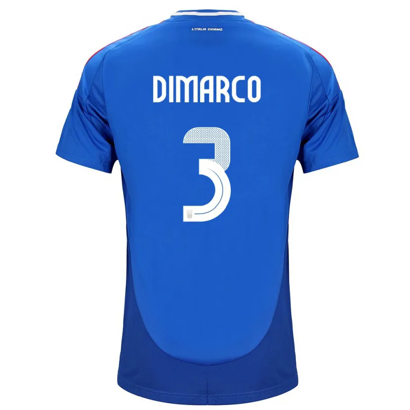 Danxenキッズイタリアフェデリコ・ディマルコ#3青ホームシャツ24-26ジャージーユニフォーム