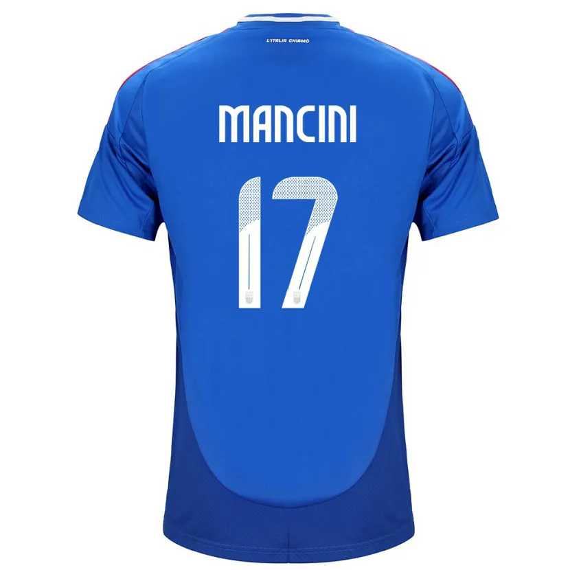 Danxenキッズイタリアジャンルカ・マンチーニ#17青ホームシャツ24-26ジャージーユニフォーム