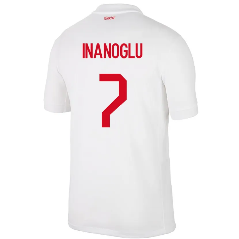 DanxenキッズトルコKaan İnanoğlu#7白ホームシャツ24-26ジャージーユニフォーム
