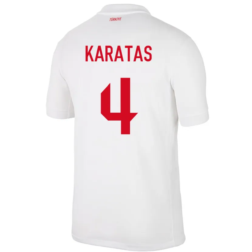 DanxenキッズトルコEda Karataş#4白ホームシャツ24-26ジャージーユニフォーム