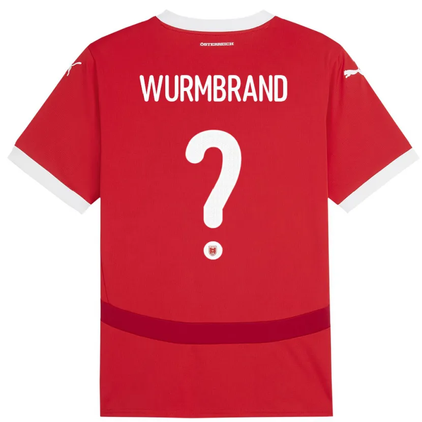 DanxenキッズオーストリアNikolaus Wurmbrand#0赤ホームシャツ24-26ジャージーユニフォーム