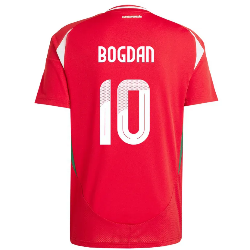 DanxenキッズハンガリーHunor Bogdán#10赤ホームシャツ24-26ジャージーユニフォーム