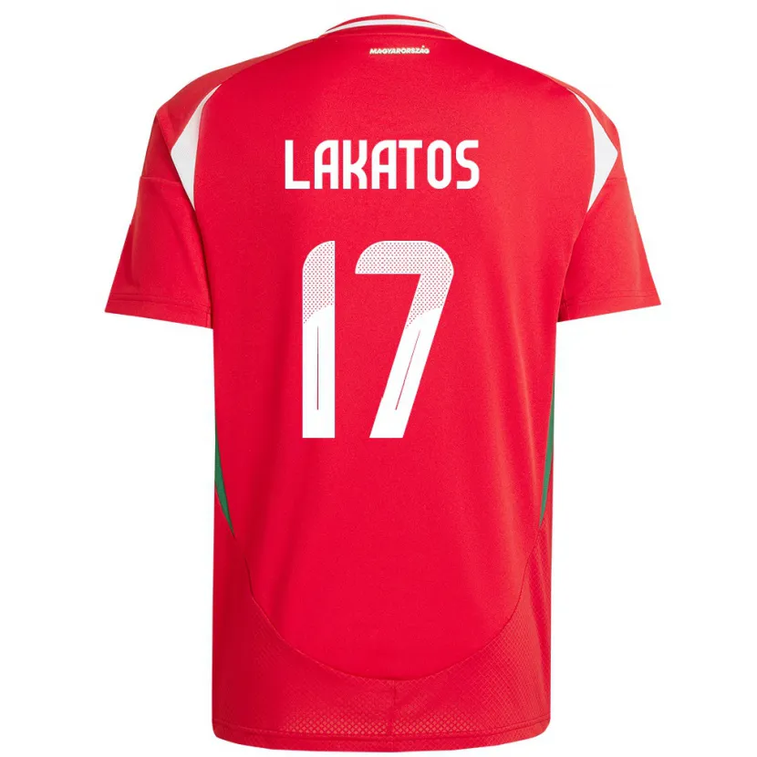 DanxenキッズハンガリーNoel Lakatos#17赤ホームシャツ24-26ジャージーユニフォーム