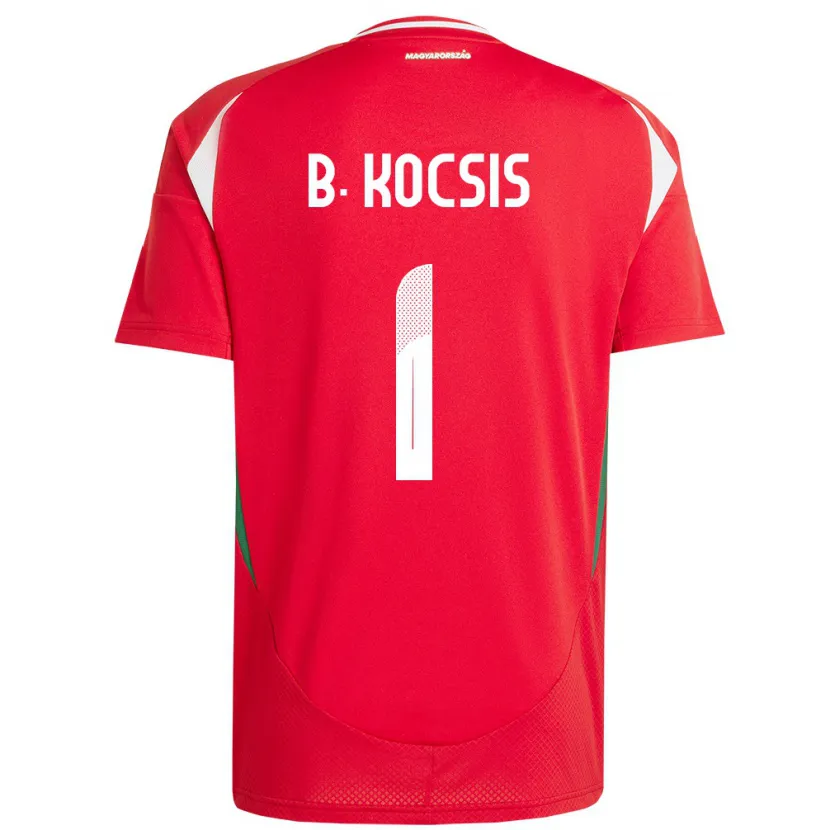 DanxenキッズハンガリーBotond Kocsis#1赤ホームシャツ24-26ジャージーユニフォーム